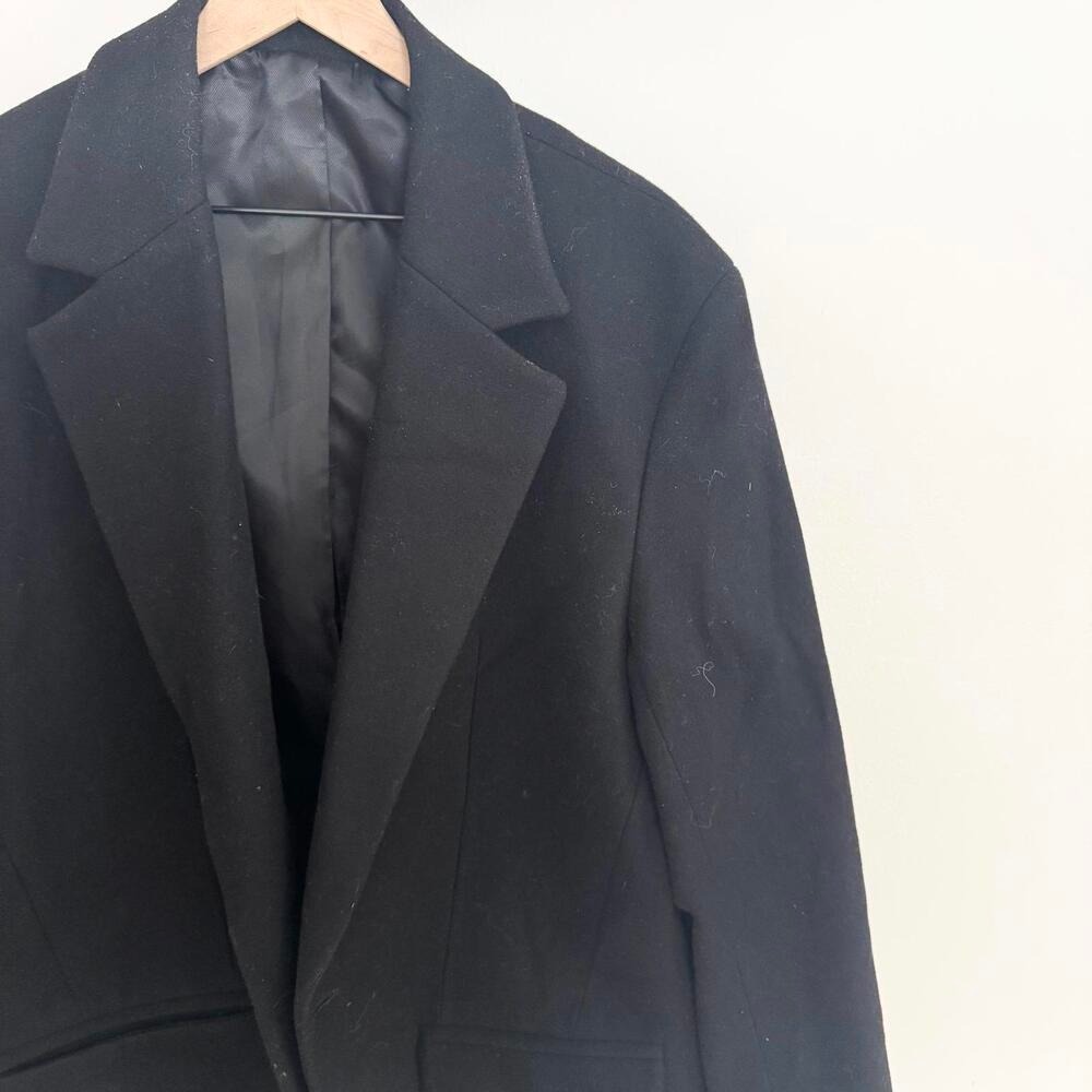 Zara Men Black Wool Blend Blazer Jacket Size US 40 EUR‎ 50 - Picture 3 of 6